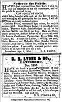 Lyons, B.R.(Advertisement) (Lanesboro,PA)